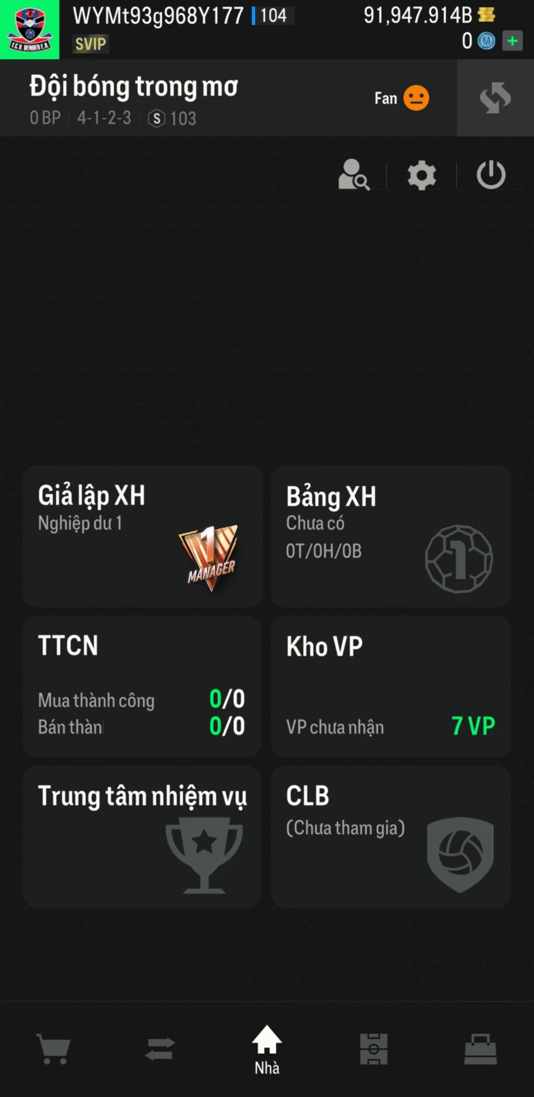 Ảnh ACC mở thẻ (LOẠI SUPER VIP) bao gồm có hơn 900+ đến 1100+ thẻ cầu thủ từ Siêu sao đến Miền núi các loại (ngẫu nhiên có: 01 thẻ +12 và 03 thẻ PRIME QH, XS, CP...) Acc có sẵn BP trắng từ 80.000 tỷ BP đến 120.000 tỷ BP kèm theo nhiều ngày SVIP